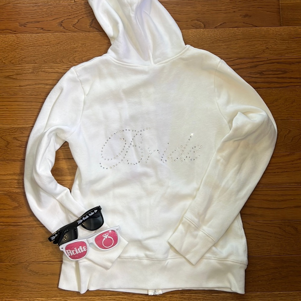 Bride sweatshirt and sunglasses